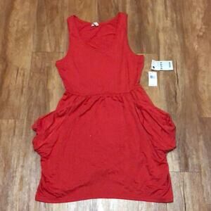 Pieces Kensie Red Drapey French Terry Dress Size Large